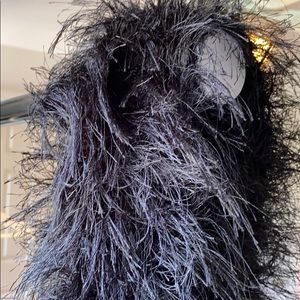 Black Knit Eyelash Scarf